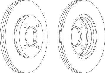 FERODO Диск тормозной передний вентилируемый FORD FOCUS 98>05/FUSION 1.4/1.6 01> (к-кт 2 шт., цена за 1 шт.) (DDF1072)
