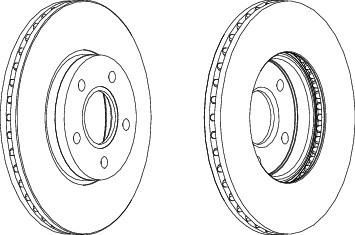 FERODO Диск тормозной передний FORD Focus II , III / Mazda 3/ VOLVO S40 II D=278mm (к-кт 2 шт., цена за 1 шт.) (1320352, DDF1222)