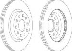 FERODO Диск тормозной передний AUDI A3 03-/SKODA OCTAVIA/VW GOLF V/VI/JETTA III D=280mm (к-кт 2 шт., цена за 1 шт.) (DDF1223)