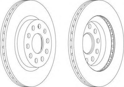 FERODO Диск тормозной передний AUDI A3 03-/SKODA OCTAVIA/VW GOLF V/VI/JETTA III D=280mm (к-кт 2 шт., цена за 1 шт.) (DDF1223)