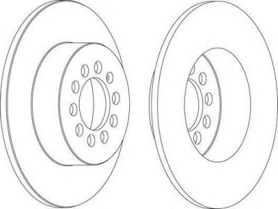 FERODO Диск тормозной задний AUDI A3 / SKODA Octavia, Yeti / VW Caddy III, Golf V (к-кт 2 шт., цена за 1 шт.) (DDF1224)
