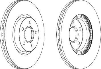 FERODO Диск тормозной передний вентилируемый FORD FOCUS II/III 04-/VOLVO S40/V50 D=300mm (к-кт 2 шт., цена за 1 шт.) (DDF1225)