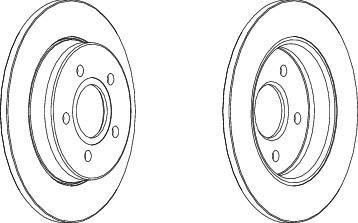 FERODO Диск тормозной задний FORD FOCUS II 04>/C-MAX 1.6/1.8/2.0/2.0D 04> (к-кт 2 шт., цена за 1 шт.) (DDF1226)