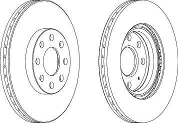 FERODO Диск тормозной передний вентилируемый OPEL CORSA D 06-/FIAT PUNTO (к-кт 2 шт., цена за 1 шт.) (DDF1304)