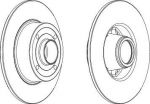 FERODO Диск тормозной задний (без подшипника) RENAULT CLIO III 05-/MEGANE II (к-кт 2 шт., цена за 1 шт.) (DDF1369)