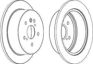 FERODO Диск тормозной задний LEXUS RX300/RX330/RX350/RX400H (к-кт 2 шт., цена за 1 шт.) (DDF1545)