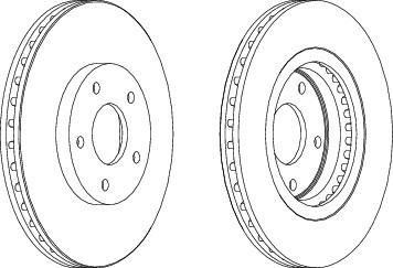 FERODO Диск тормозной передний NISSAN Qashqai/X-Trail (кт 2шт) (к-кт 2 шт., цена за 1 шт.) (DDF1589)