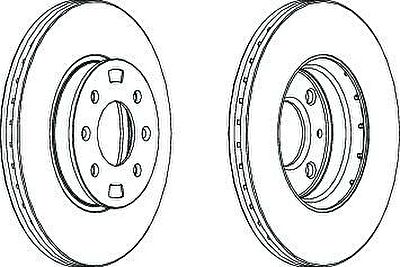 FERODO Диск тормозной передний вентилируемый HYUNDAI ACCENT 05-/i20 08-/KIA RIO II (к-кт 2 шт., цена за 1 шт.) (DDF1603)