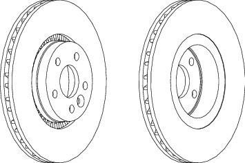 Ferodo DDF1607 тормозной диск на VOLVO V70 III (BW)