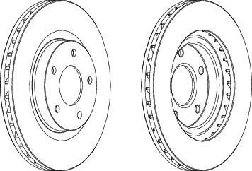 FERODO Диск тормозной передний вентилируемый JEEP Compass / MITSUBISHI ASX / DODGE Caliber (к-кт 2 шт., цена за 1 шт.) (DDF1624)