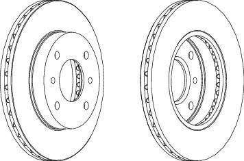 Ferodo DDF260 Диск тормозной NISSAN ALMERA CLASSIC/N16/PRIMERA P10/P11 R14 передний вентилир.