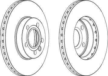 FERODO Диск тормозной передний вентилируемый FORD Galaxy / VW Sharan (к-кт 2 шт., цена за 1 шт.) (DDF846)