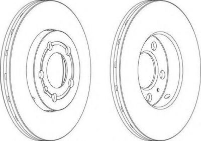 FERODO Диск тормозной передний вентилируемый AUDI A2/A3/VW GOLF IV/V/SKODA FABIA/OCTAVIA D=256mm (к-кт 2 шт., цена за 1 шт.) (DDF927)