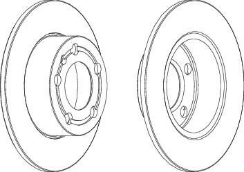 FERODO Диск тормозной задний AUDI A3 97>03/VOLKSWAGEN G4/G5/POLO 02> R15 (к-кт 2 шт., цена за 1 шт.) (DDF929)