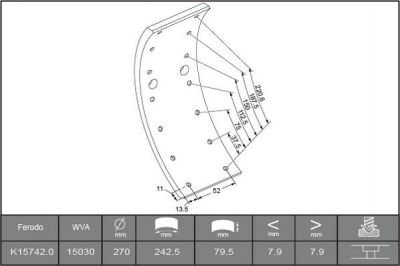 Ferodo K15742.0-F3549 комплект тормозных башмаков, барабанные тормоза на IVECO DAILY I фургон/универсал