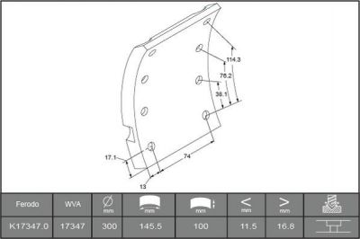 Ferodo K17347.0-F3549 комплект тормозных башмаков, барабанные тормоза на DAF XF 95