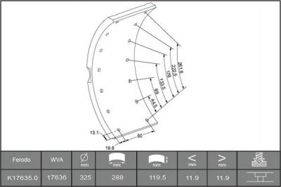 Ferodo K17635.0-F3653 комплект тормозных башмаков, барабанные тормоза на IVECO Zeta