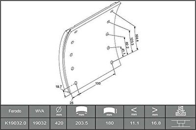 Ferodo K19032.0-F3658 комплект тормозных башмаков, барабанные тормоза на RENAULT TRUCKS Magnum