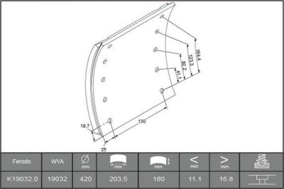 Ferodo K19032.0-F3664 комплект тормозных башмаков, барабанные тормоза на RENAULT TRUCKS Magnum
