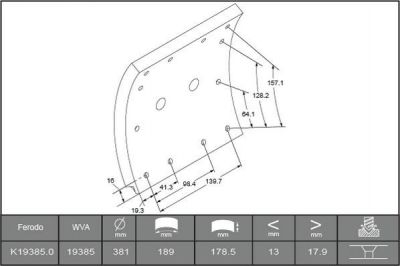 Ferodo K19385.0-F3652 комплект тормозных башмаков, барабанные тормоза на IVECO P/PA