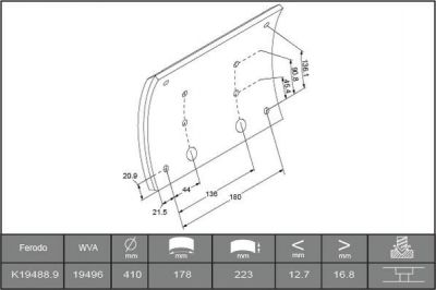 Ferodo K19488.0-F3658 комплект тормозных башмаков, барабанные тормоза на MERCEDES-BENZ AROCS