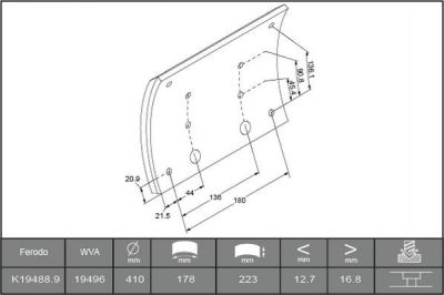 Ferodo K19488.9-F3532 комплект тормозных башмаков, барабанные тормоза на MERCEDES-BENZ ATEGO