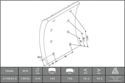 Ferodo K19934.0-F3543 комплект тормозных башмаков, барабанные тормоза на RENAULT TRUCKS Midliner