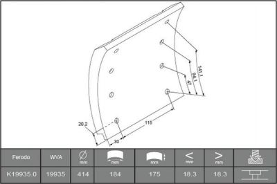 Ferodo K19935.0-F3537 комплект тормозных башмаков, барабанные тормоза на RENAULT TRUCKS Manager