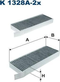 Filtron K 1328A-2X Фильтр салона PEUGEOT 308 13- угольный (упак.2шт.)