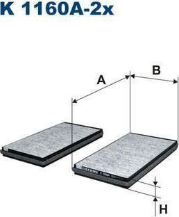 FILTRON Фильтр салонный (угольный) (комп. 2шт) 5(E60) 6(E63) (64319171858, K1160A-2X)