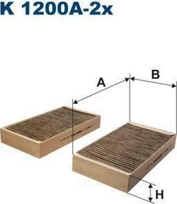 FILTRON Фильтр салонный (угольный) (комп. 2шт) MB W164/W251 (1648300218, K1200A-2X)