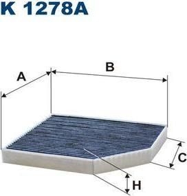 FILTRON Фильтр салонный (угольный) AUDI A4, A5 07- (64119163329, K1278A)
