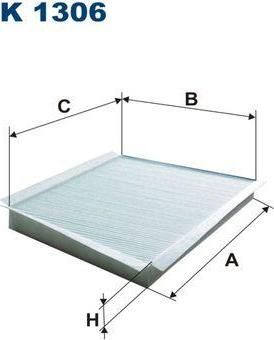 Filtron K1306 фильтр, воздух во внутренном пространстве на MERCEDES-BENZ C-CLASS купе (CL203)