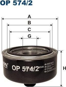 FILTRON Фильтр масляный VW LT 2.8TD 97-> (062115561A, OP574/2)