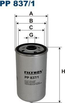 Filtron PP837/1 топливный фильтр на SETRA Series 300