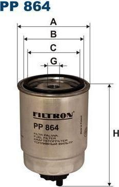 FILTRON Фильтр топливный Citro?n AX, Saxo, Xsara; Fiat Brava, Bravo, Fiorin (PP864)