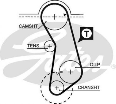 GATES Ремень ГРМ AD VW SEAT PORSCHE 1.3-1.8 73->99 (026109119B, 5016)