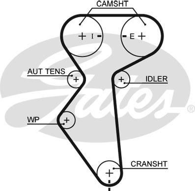 GATES Ремень ГРМ CHEVROLET Lacetti/Cruze1.4/1.6 (96183351, 5419XS)