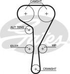 GATES Ремень ГРМ OPEL / RENAULT 2.0 01- (126x27) (8200542739, 5550XS)