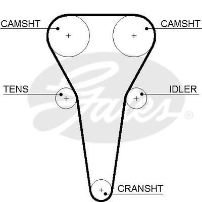 GATES Ремень ГРМ KIA Rio SHUMA CARENS 1.5 / Spectra (243122X000, 5567XS)