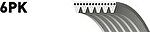 GATES Ремень поликлиновый AUDI/CITROEN/SKODA/TOYOTA/SUZUKI (06F260849L, 6PK1053)