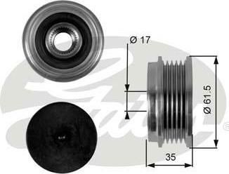 Gates OAP7076 механизм свободного хода генератора на VW PASSAT Variant (3B6)