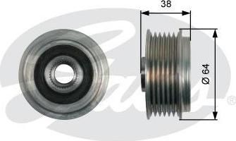 GATES Муфта свободного хода HYUNDAI ix35/SONATA/KIA MAGENTIS 2.0/2.4 05- (3732125201, OAP7165)