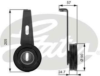 Gates T36028 натяжной ролик, поликлиновой ремень на PEUGEOT 306 (7B, N3, N5)