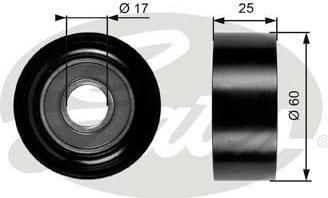 GATES Ролик приводного ремня RENAULT LOGAN/CLIO/KANGOO/MEGANE направляющий с конд. (7700102931, T36176)