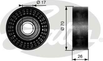 GATES Ролик приводного ремня Chevrolet NIVA 1.7 4x4 (2123104105610, T36249)
