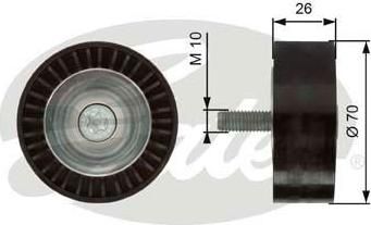 GATES Паразитный / ведущий ролик, поликлиновой ремень OPEL ASTRA H 1.9 CDTI (55190811, T36260)