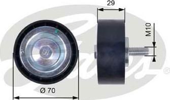 GATES Ролик ремня приводного FIAT DUCAT0 2.3D направляющий (504000412, T36396)