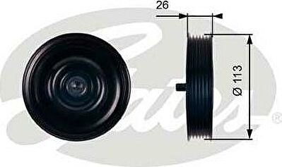 GATES Ролик обводной приводного ремня HYUNDAI/KIA mot.1.5CRDI/2.0CRDI (2528827000, T36411)