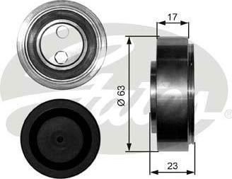 GATES Натяжной ролик, поликлиновой ремень AUDI A4 (8E2, B6) 2.5 D (059260523B, T38228)